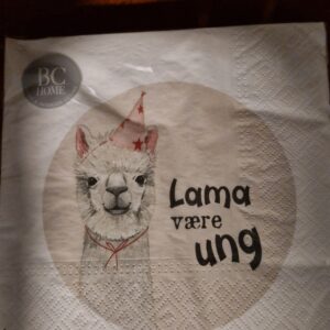 Servietter, lama være ung